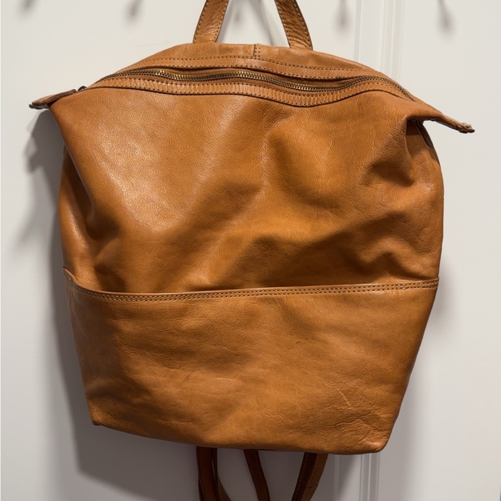 Tan Leather Backpack